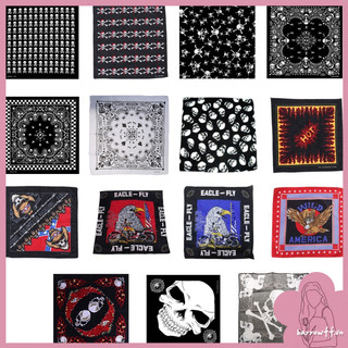 Băng đô hình đầu lâu bằng cotton 54x54cm phong cách hiphop
