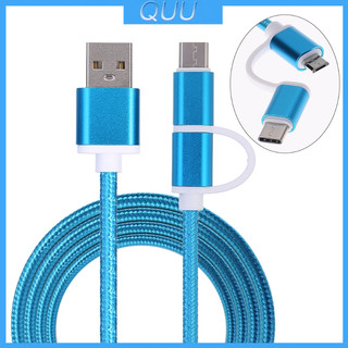 Dây cáp sạc nhanh 2 trong 1 nối chui cắm USB 2.0 sang chui cắm USB 3.1 Type C và Micro USB
