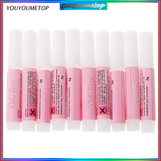 [Hàng mới về] Set 10 tuýp keo acrylic dán móng giả chuyên nghiệp trang trí nghệ thuật