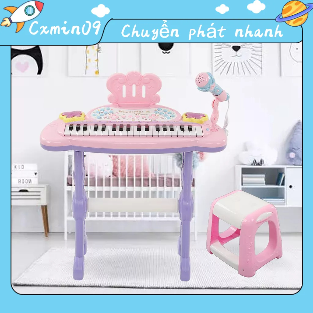 RisingGirl 37 Phím Bàn Đàn Piano Trẻ Em Có Thể Chơi Được Giáo Dục Sớm Xếp Hình Di Động Điện Tử Đồ Dành Cho Người Mới Bắt Đầu Bé Trai Gái