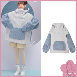 Áo Khoác Hoodie thiết kế hình cá mập chất dày dặn phối khóa kéo đáng yêu cho nữ