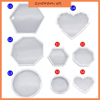 Khuôn silicone làm mặt trang sức DIY hình lục giác/ bát giác/ trái tim tiện dụng