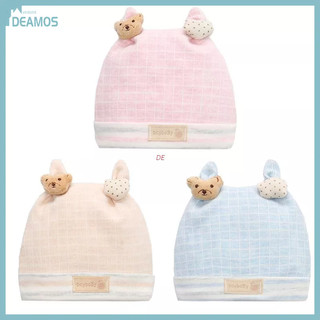 Mũ beanie cotton giữ ấm mùa đông in họa tiết hoạt hình dễ thương cho bé sơ sinh 0-3 tháng tuổi