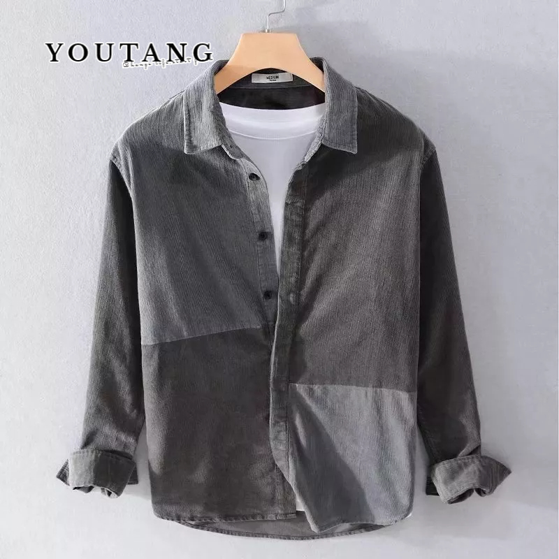 Áo Sơ Mi Nam Dài Tay Cổ Bẻ Form Rộng Thời Trang Hàn
