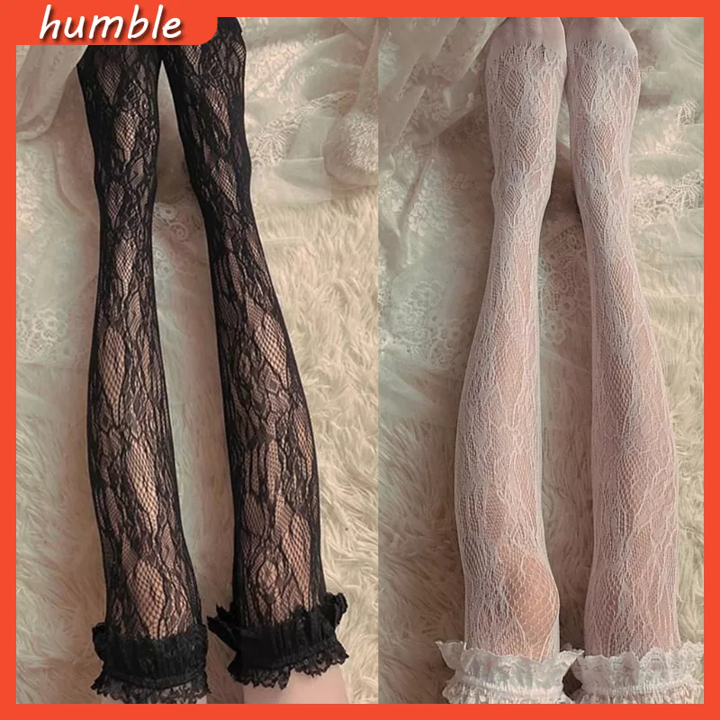 Đôi vớ dài qua bắp chân phối ren phong cách lolita gợi cảm thời trang dành cho nữ