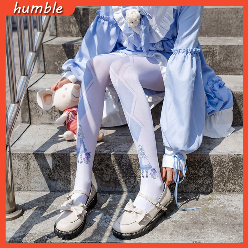 Quần Tất In Họa Tiết Hoạt Hình Phong Cách Lolita Nhật Bản Cho Nữ
