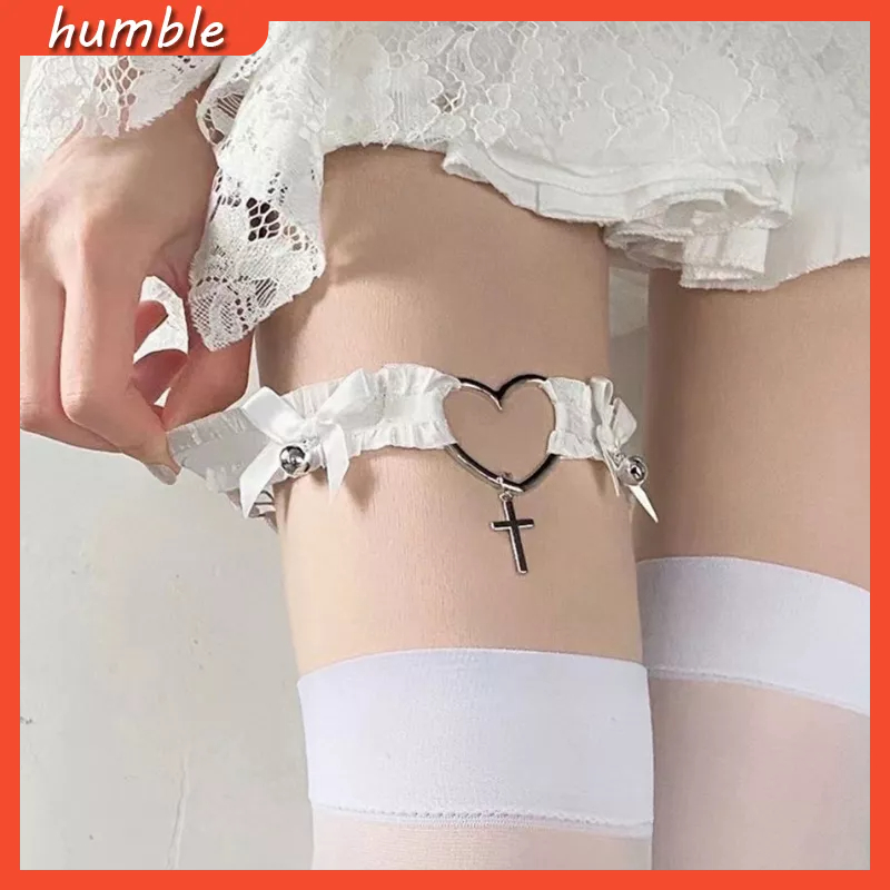 Đai Ren Nịt Bít Tất Co Giãn Đính Nơ Phong Cách Gothic