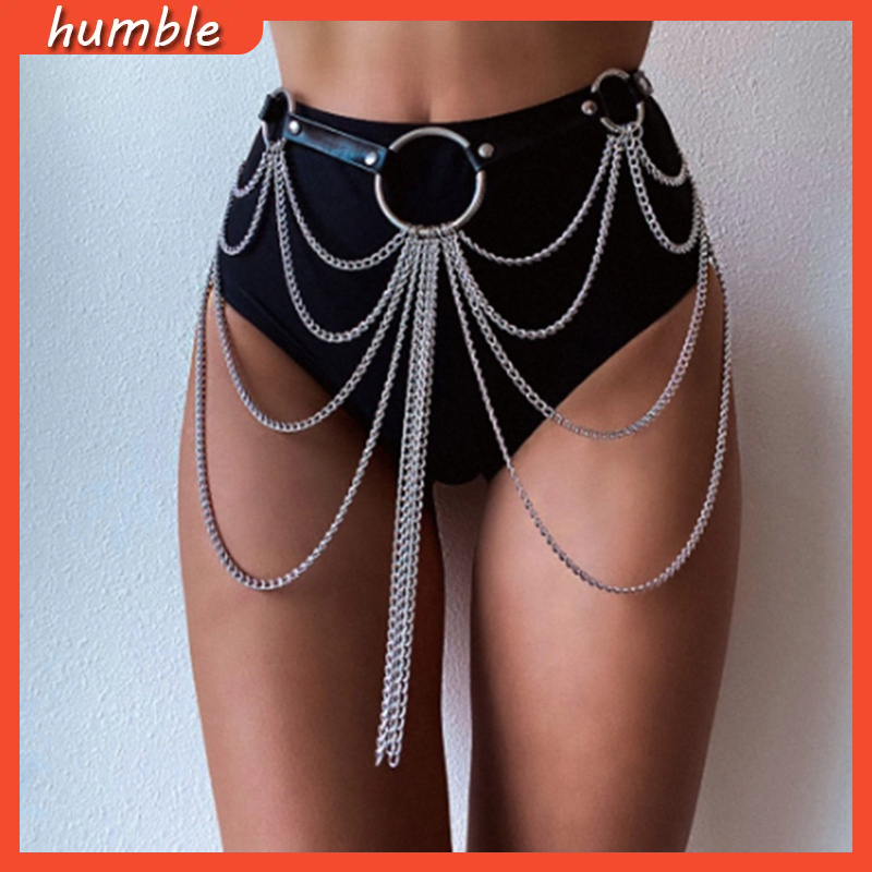 Vòng Đeo Hông Nhiều Lớp Bằng Hợp Kim Và Da PU Thời Trang Cá Tính Cho Nữ