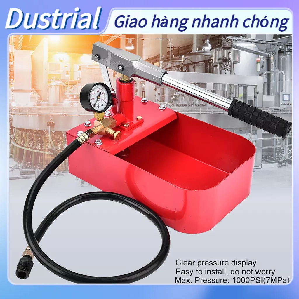 1000PSI 7MPa Bằng tay kiểm tra thủy lực bơm ống van áp nước dụng cụ cầm Dustrial L.