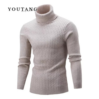 Youtang áo len dệt kim cổ lọ mỏng