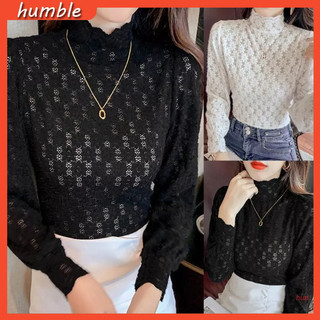 Áo kiểu nữ dài tay cổ cao thời trang