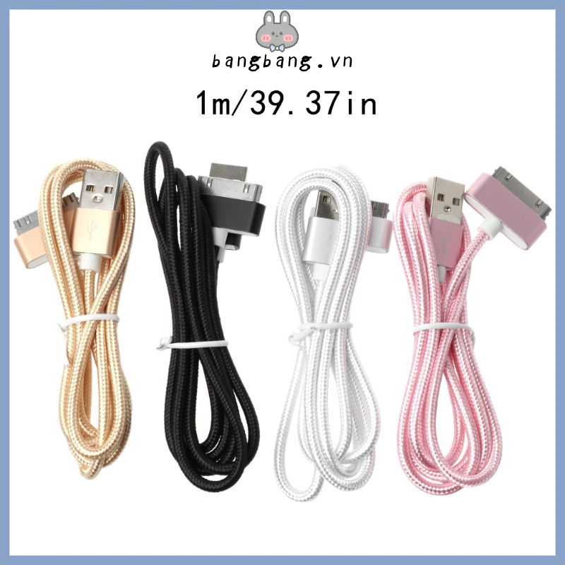 Dây cáp sạc vỏ bện 30 pin cho IP4 4s tablet táo 2 3 4 máy nghe nhạc táo