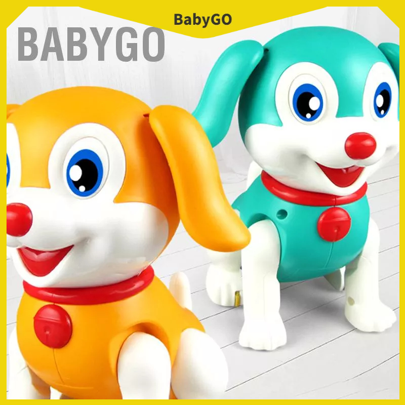 BabyGo Chó con đi bộ điện tử Xếp hình mô phỏng robot tương tác có đèn nhạc cho trẻ em Bé trai bé gái