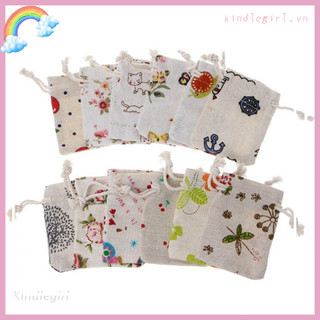 Túi dây rút cotton linen đựng quà tặng / trang sức