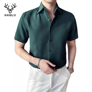 Áo Sơ Mi Nam Đơn Sắc Vải Waffle Dáng Rộng Phong Cách Doanh Nhân Chất Lượng Cao