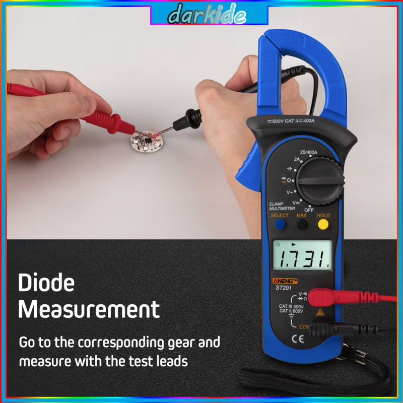 Digital Clamp Multimeter ST-201 True RMS LCD Multifuction Ohm for DC AC Voltmete