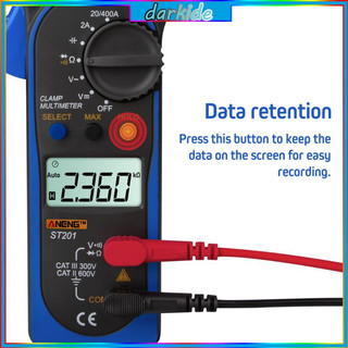 Digital Clamp Multimeter ST-201 True RMS LCD Multifuction Ohm for DC AC Voltmete