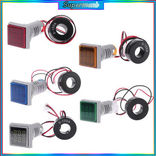 Vôn kế kỹ thuật số AC 60-500V 0-100A màn hình hiển thị có đèn LED tiện lợi