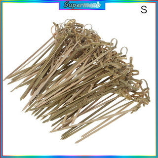Set 100 xiên que thiết kế đầu đan xoắn để trang trí bánh