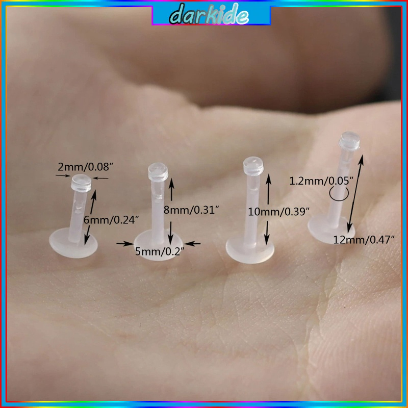 Set 10 Khuyên Đeo Môi / Khuyên Tai Trong Suốt Tiện Dụng