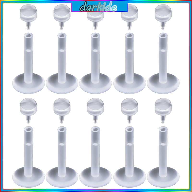 Set 10 Khuyên Đeo Môi / Khuyên Tai Trong Suốt Tiện Dụng