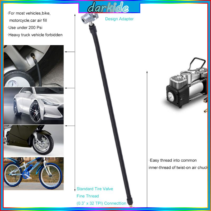 Đầu nối vòi bơm bánh xe có dây dẫn khí kèm đường ống dẫn khí tiện lợi