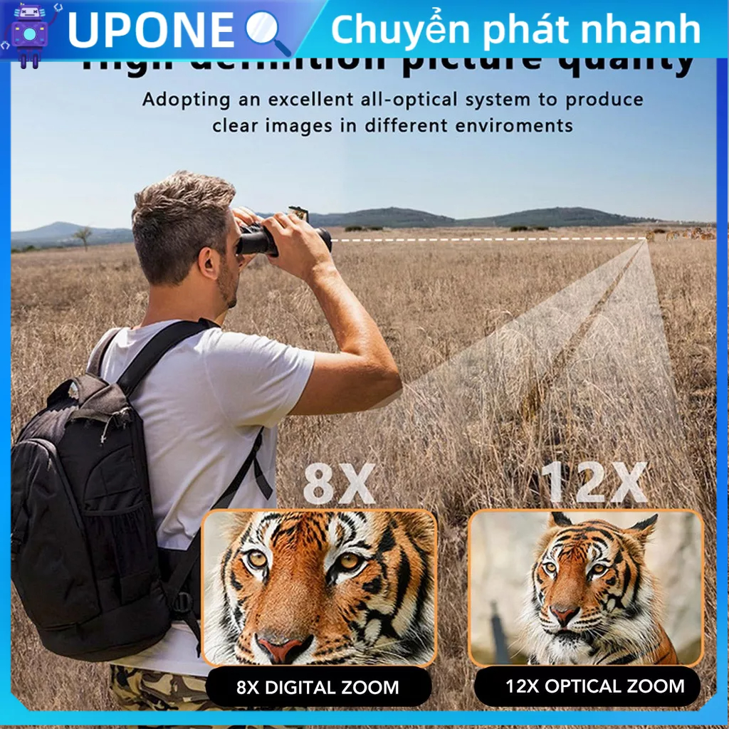 UPONE 2.4in LCD Ống Nhòm Kính Thiên Văn 1080P 5MP Video Ghi Ảnh Kỹ Thuật Số Máy Để Xem Trò Chơi Bóng Đá Chim