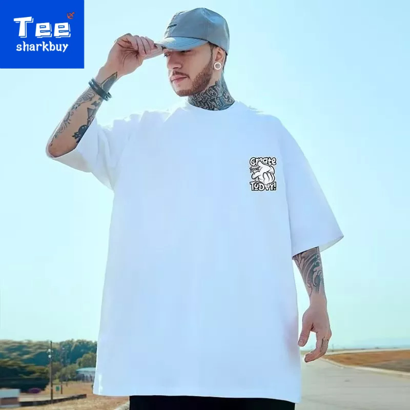 Áo thun unisex TEESHARKBUY ngắn tay 100% cotton thời trang plus size M-5XL