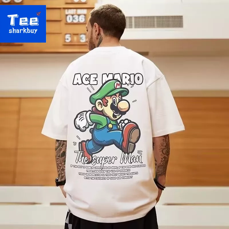 Áo thun unisex TEESHARKBUY ngắn tay với nhiều màu tùy chọn plus size M-5XL