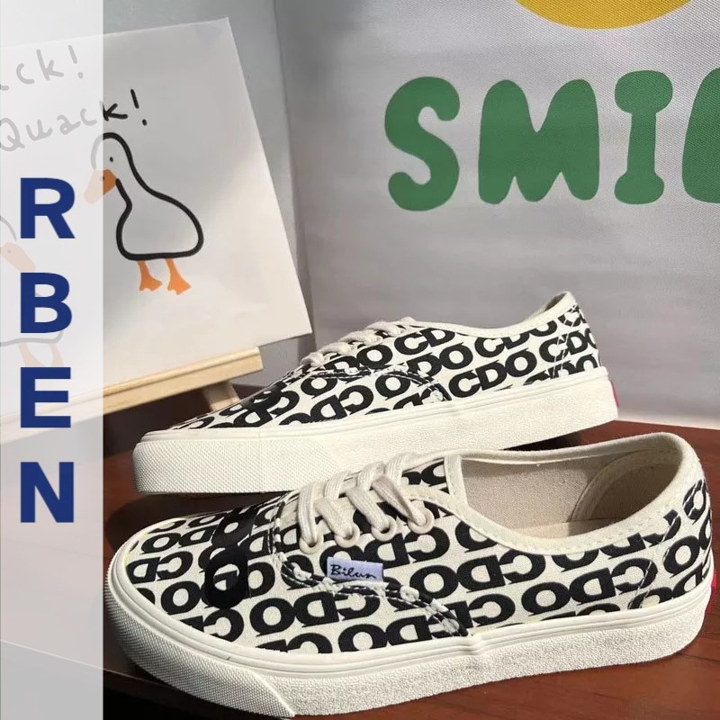 Giày thể thao RENBEN vải canvas cổ thấp phong cách Hàn Quốc thời trang dành cho nữ