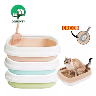 Dorrikey khay vệ sinh cho mèo /khay vệ sinh tặng kèm xẻng xúc phân cho mèo li0358