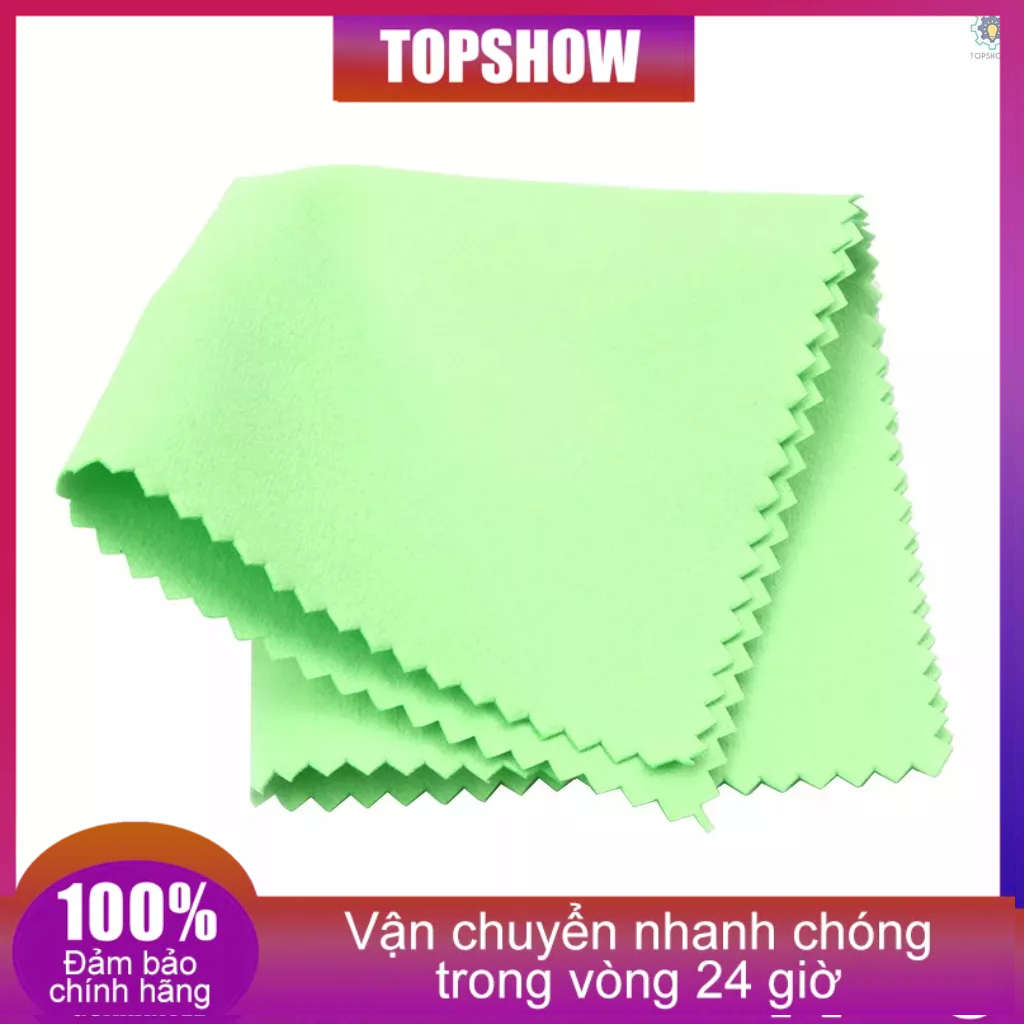 Khăn Lau Đánh Bóng Bằng Sợi Micro Hai Mặt Kích Thước 15cm * 15cm Màu Xanh Lá Cây Dành Cho Nhạc Cụ Guitar Bass Violin