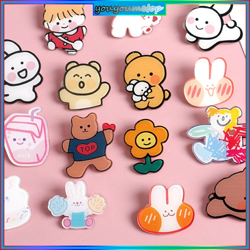 Ghim cài trang trí bằng acrylic thiết kế hoạt hình đáng yêu