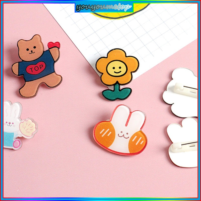 Ghim cài trang trí bằng acrylic thiết kế hoạt hình đáng yêu