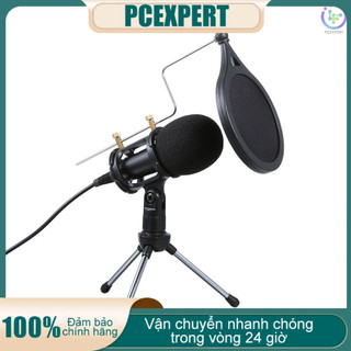 Bộ micro âm thanh có dây 3.5mm sử dụng cho KTV karaoke kèm giá đỡ cho PC điện thoại