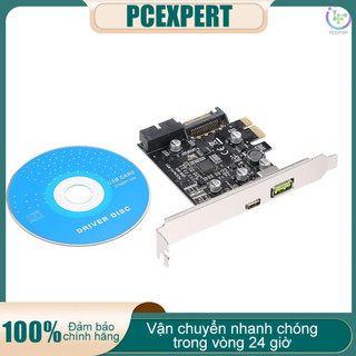 PCER♥PCI-e to USB3.1 Type-C Expansion Card PCI-E to USB Fast Charge with 19Pin Front Adapter Card GE