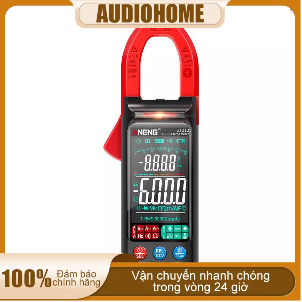 Kẹp Vạn Năng Kế ANENG ST212 Đếm 6000 AC & DC 400A Hiển Thị Màu Kỹ Thuật Số Kẹp Thử Nghiệm NCV Thông Minh Không Tiếp Xúc