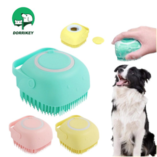 Hình ảnh Bàn chải tắm thú cưng DORRIKEY LI0350 bằng silicon có ngăn đựng sữa tắm tạo bọt mát xa và làm sạch hiệu quả cho chó mèo