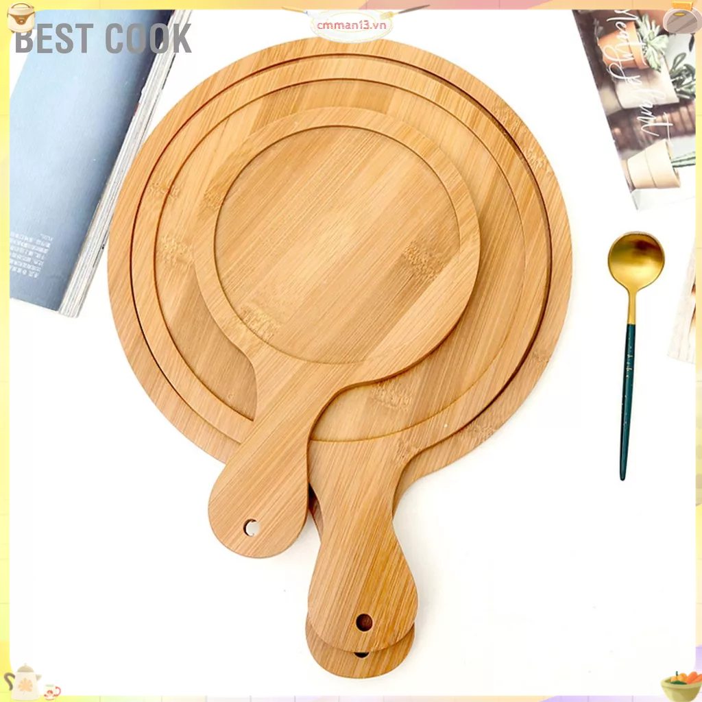 Best cook Khay Pizza Gỗ Tre Kết Cấu Rõ Ràng Thoải Mái Cho Bàn Tay Hình Tròn Đĩa Phục Vụ Bằng