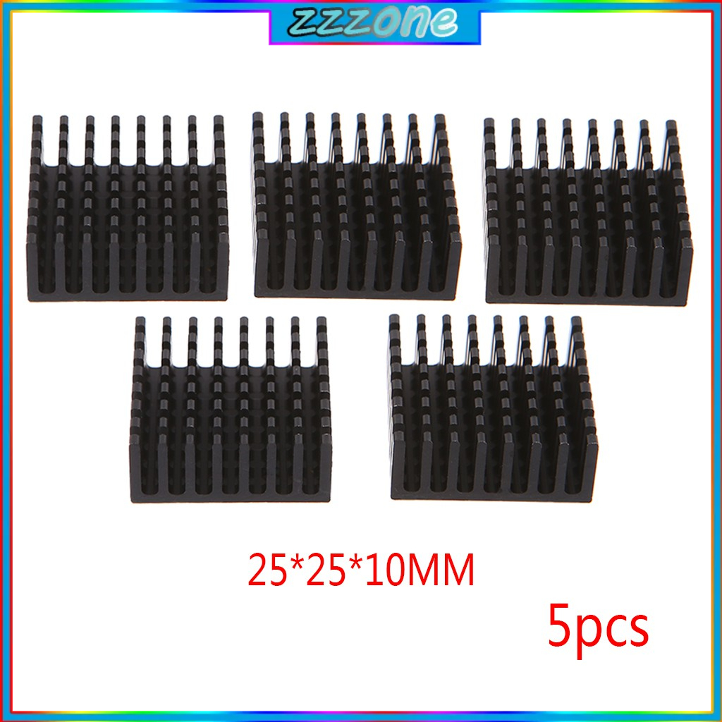 Bộ 5 khối tản nhiệt 25 * 25 * 10mm bằng hợp kim nhôm dành cho máy tính