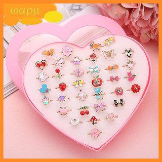 Set 5 nhẫn đồ chơi thiết kế trang trí hoạt hình dễ thương cho bé