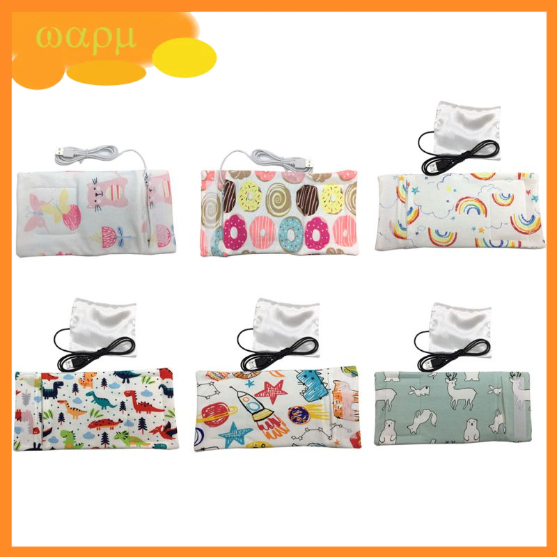 Túi hâm nóng bình sữa cách nhiệt gắn xe đẩy sử dụng khi đi du lịch cổng cắm usb cho bé gồm 6 màu tùy chọn