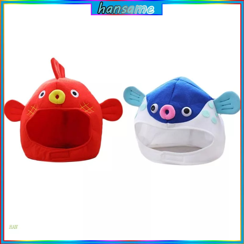 Mũ Trùm Đầu Hóa Trang Halloween Hình Cá Hoạt Hình Nhồi Bông
