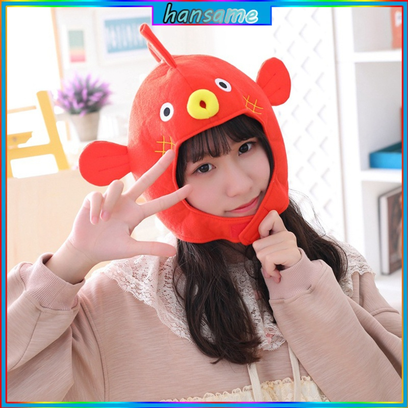 Mũ Trùm Đầu Hóa Trang Halloween Hình Cá Hoạt Hình Nhồi Bông