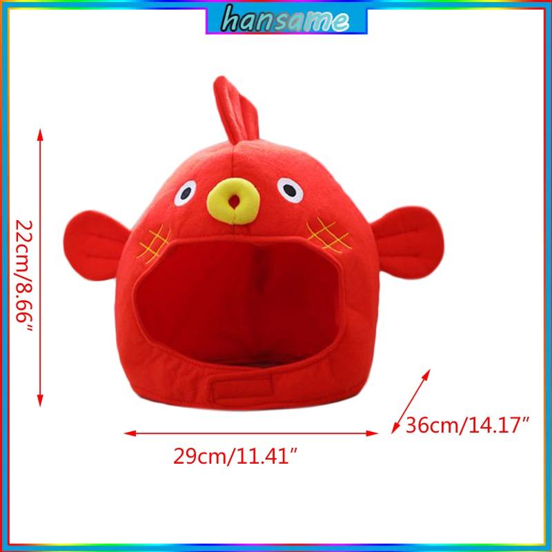 Mũ Trùm Đầu Hóa Trang Halloween Hình Cá Hoạt Hình Nhồi Bông