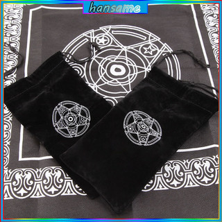 Túi đựng thẻ bài tarot mini bằng flannel có dây rút tiện dụng