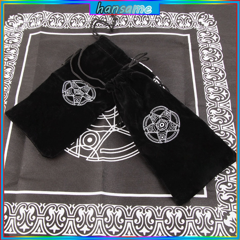 Túi đựng thẻ bài tarot mini bằng flannel có dây rút tiện dụng
