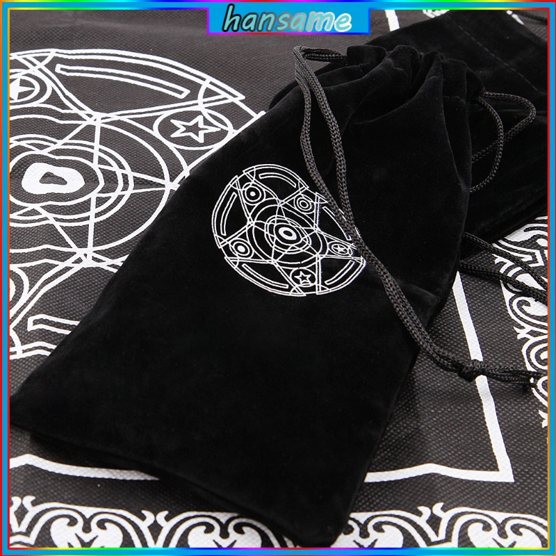 Túi đựng thẻ bài tarot mini bằng flannel có dây rút tiện dụng