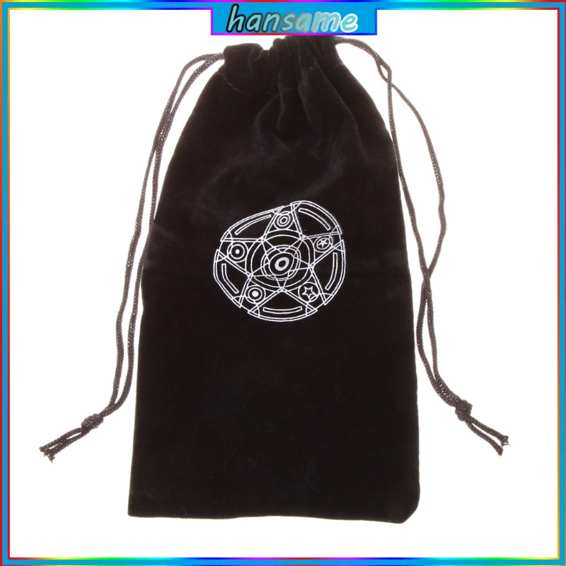 Túi đựng thẻ bài tarot mini bằng flannel có dây rút tiện dụng