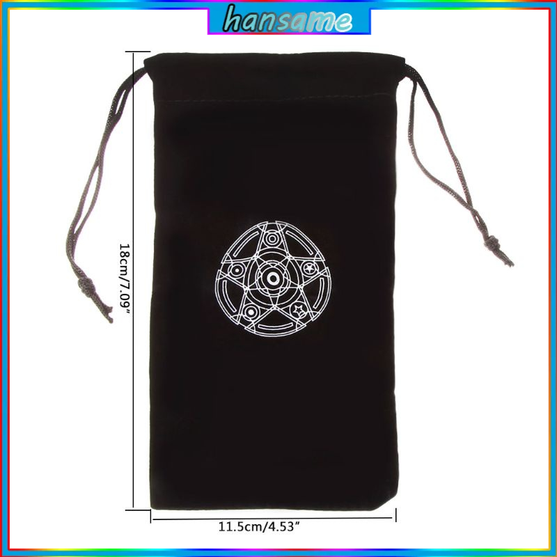 Túi đựng thẻ bài tarot mini bằng flannel có dây rút tiện dụng